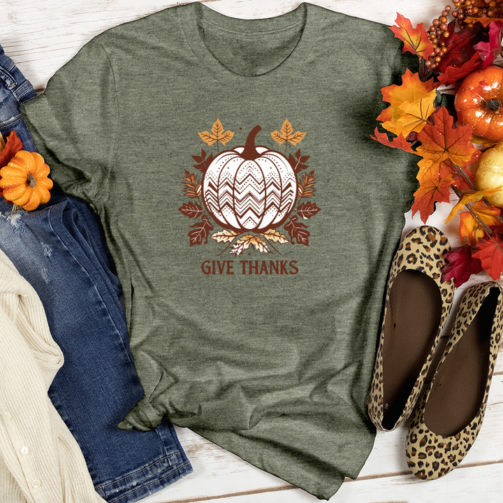 Vintage Autumn Chevron Heathered Tee