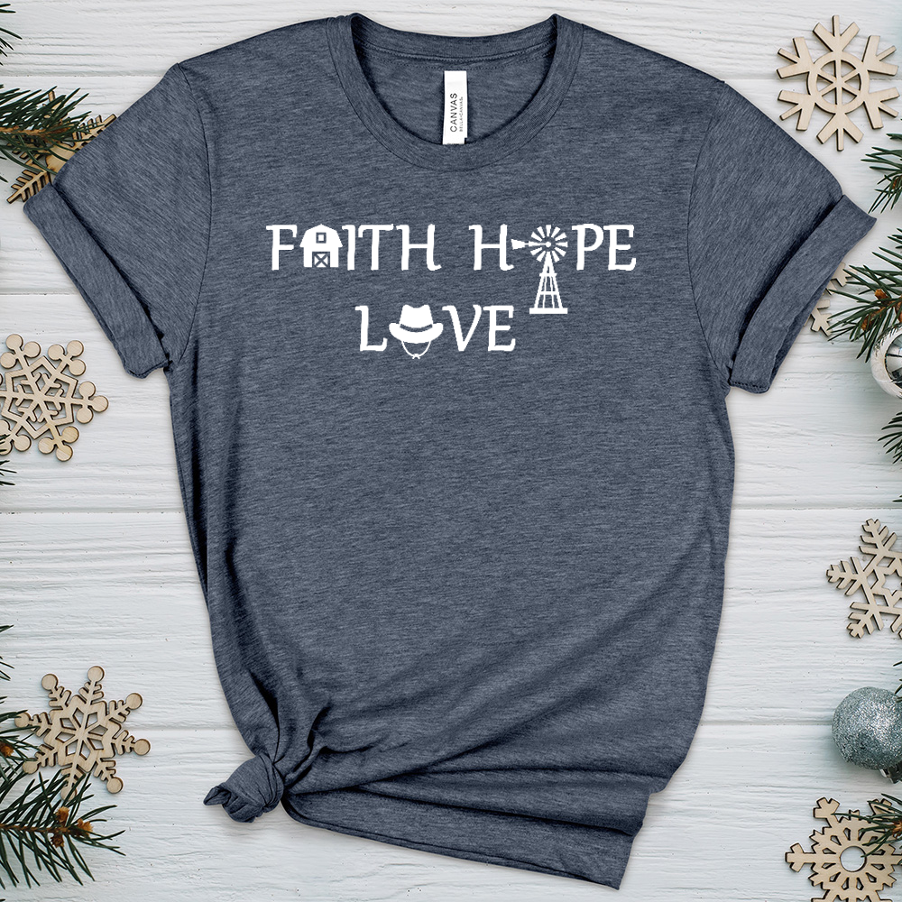 Country Faith Hope Love V2 Heathered Tee