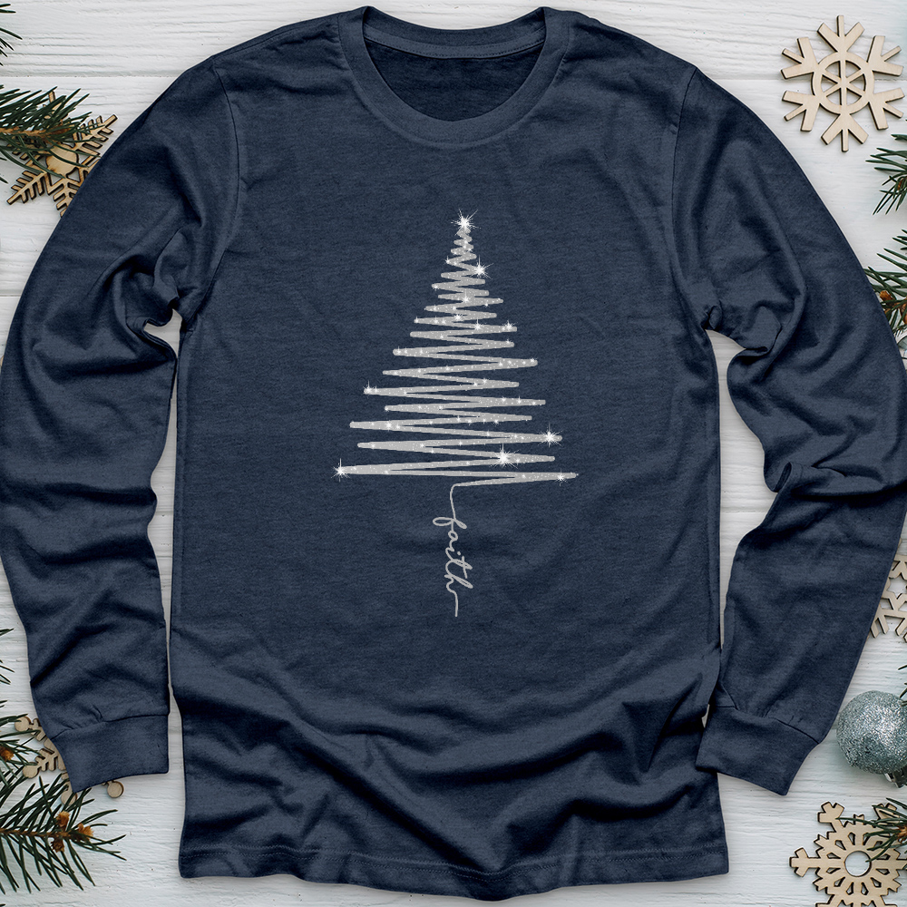 Gleaming Silver Faith Long Sleeve Tee
