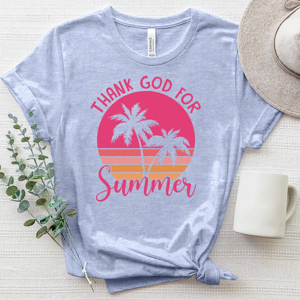 Thank God For Summer Heathered Tee