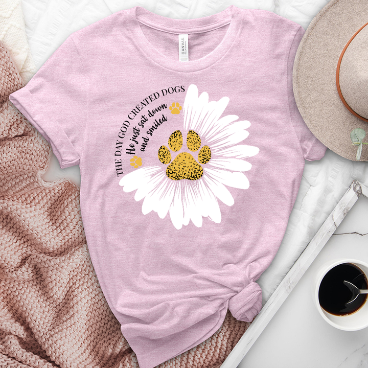 The Day God Made Dogs Heathered Tee