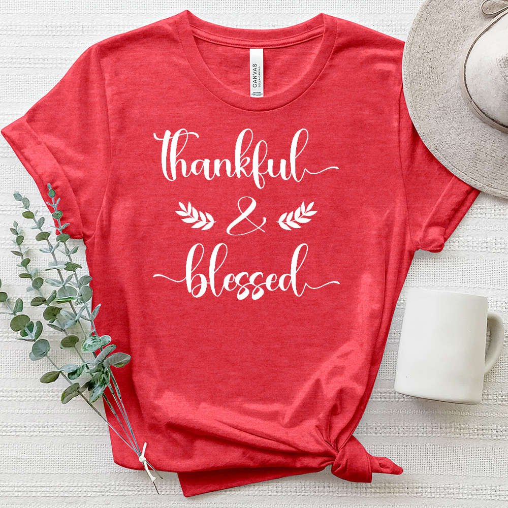 Thankful and Blessed Heathered Tee