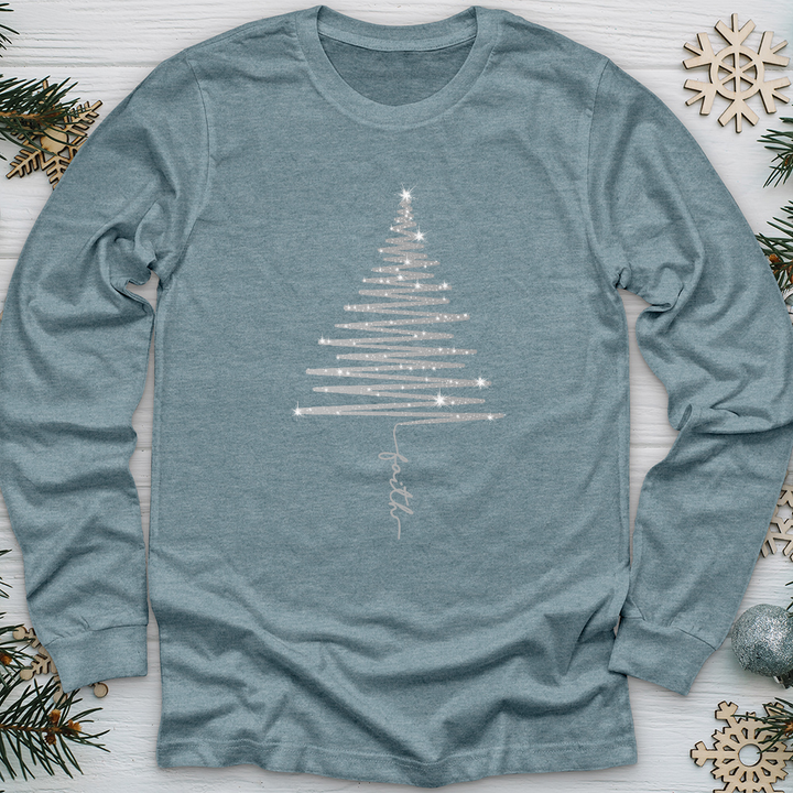 Gleaming Silver Faith Long Sleeve Tee