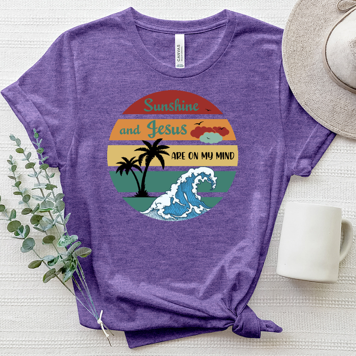 Sunshine and Jesus Heathered Tee