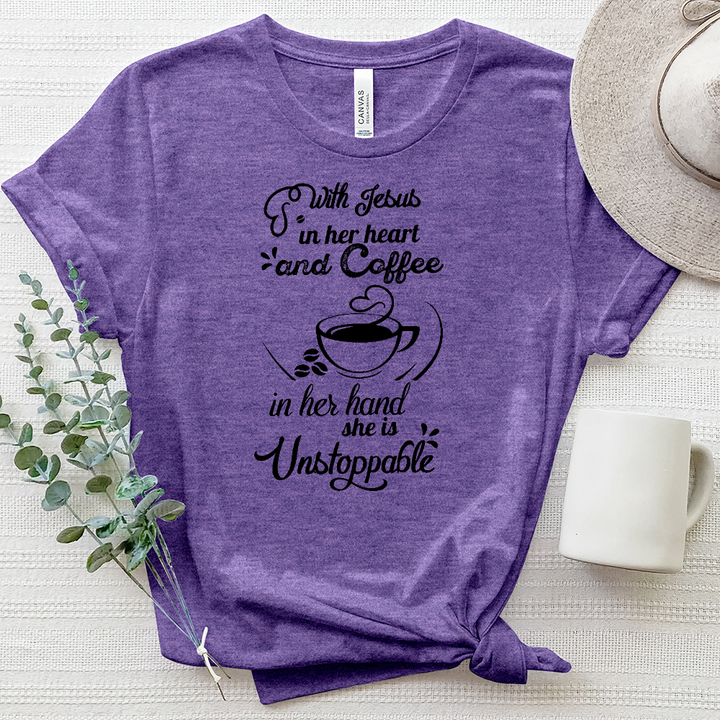 With Jesus in Heart Heathered Tee