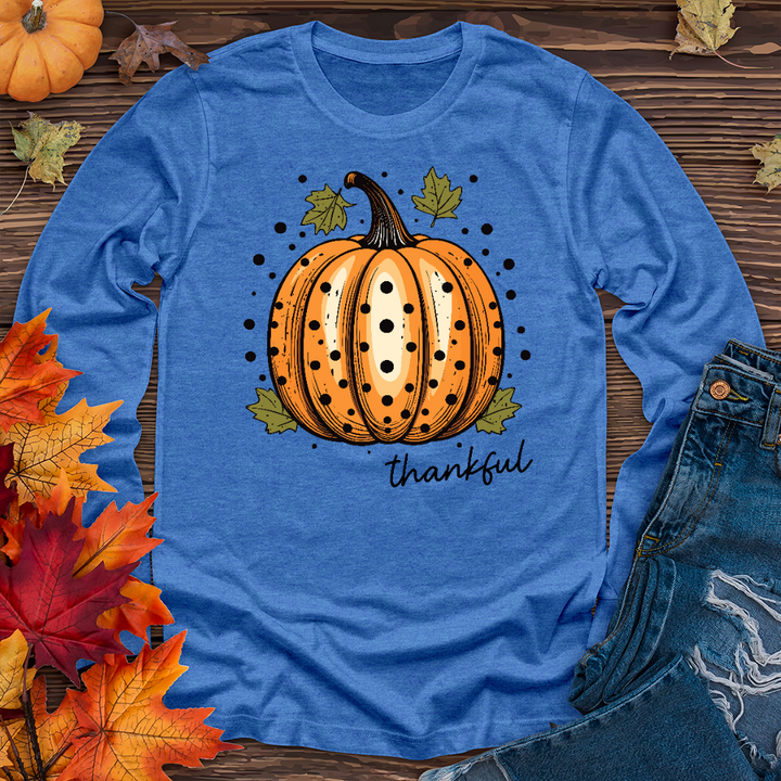 Thankful Spotted Pumpkin Long Sleeve Tee