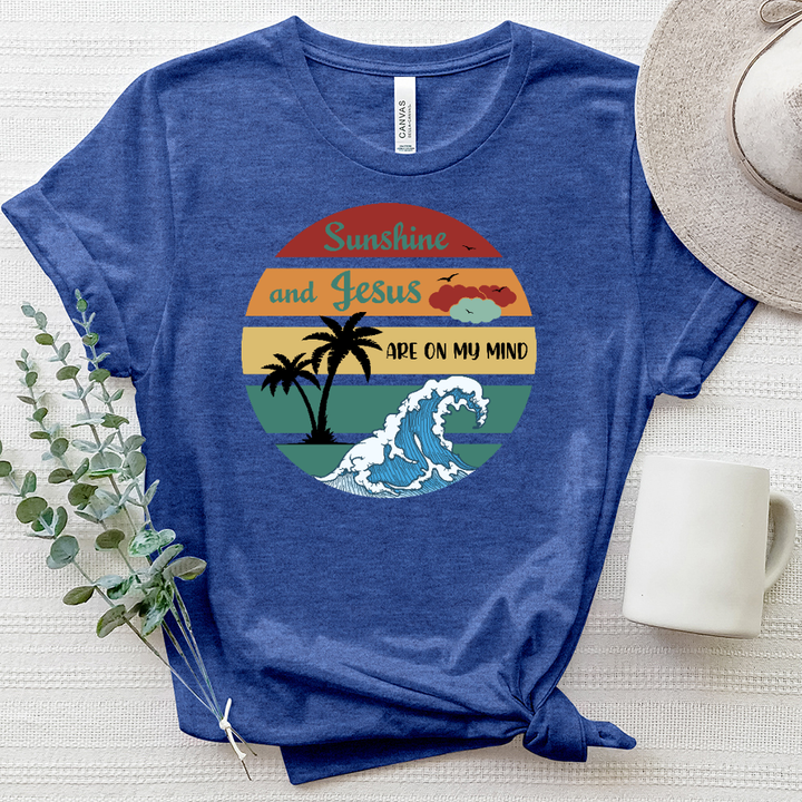 Sunshine and Jesus Heathered Tee