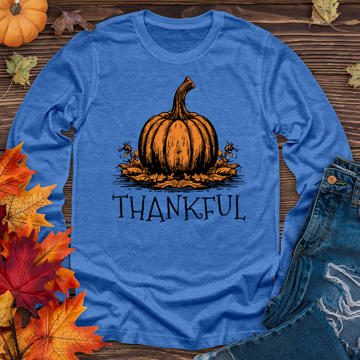 Thankful Orange Pumpkin Long Sleeve Tee
