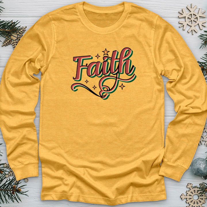 Retro Faith Christmas Long Sleeve Tee