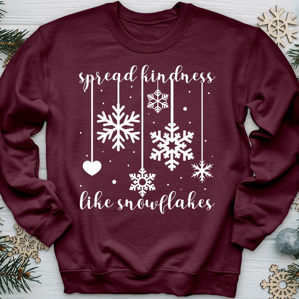 Spread Kindness Dangling Snowflakes Crewneck