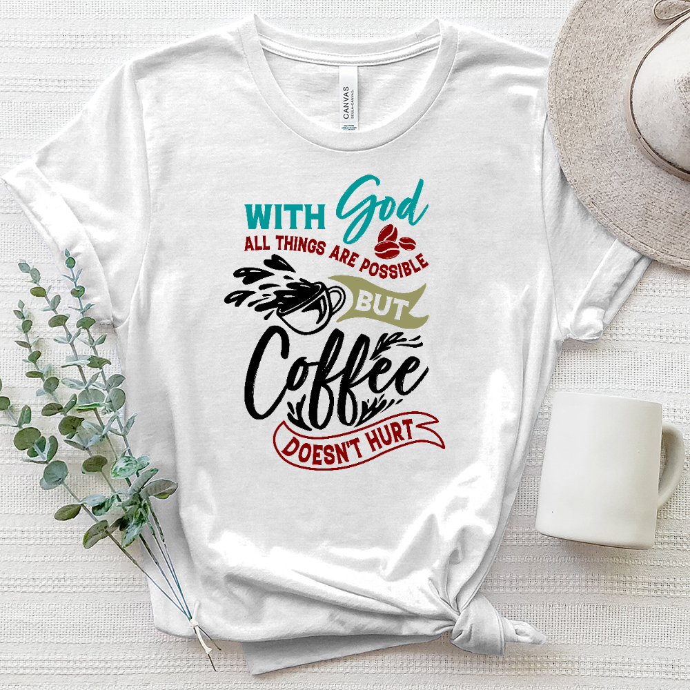 With God And Coffee Heathered Tee