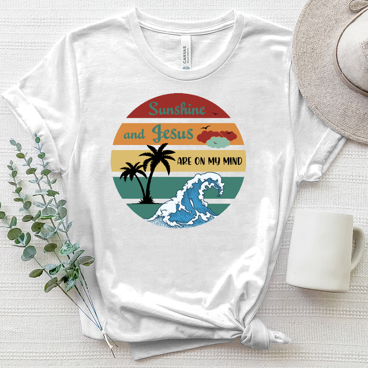 Sunshine and Jesus Heathered Tee