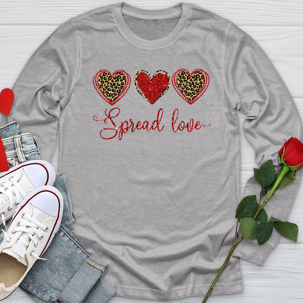 Spread Love Glitter Hearts Softstyle Long Sleeve