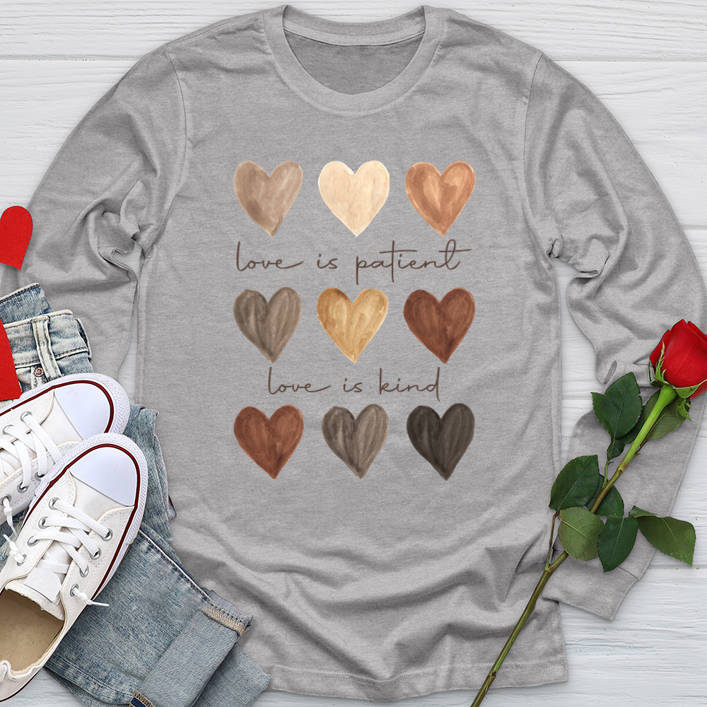 Watercolor Hearts Softstyle Long Sleeve