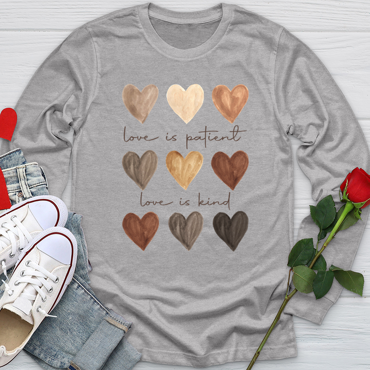 Watercolor Hearts Softstyle Long Sleeve