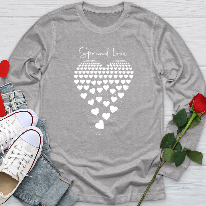 Spread Love Floating Hearts Softstyle Long Sleeve