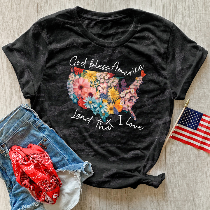 Land That I Love Flower Camo Tee