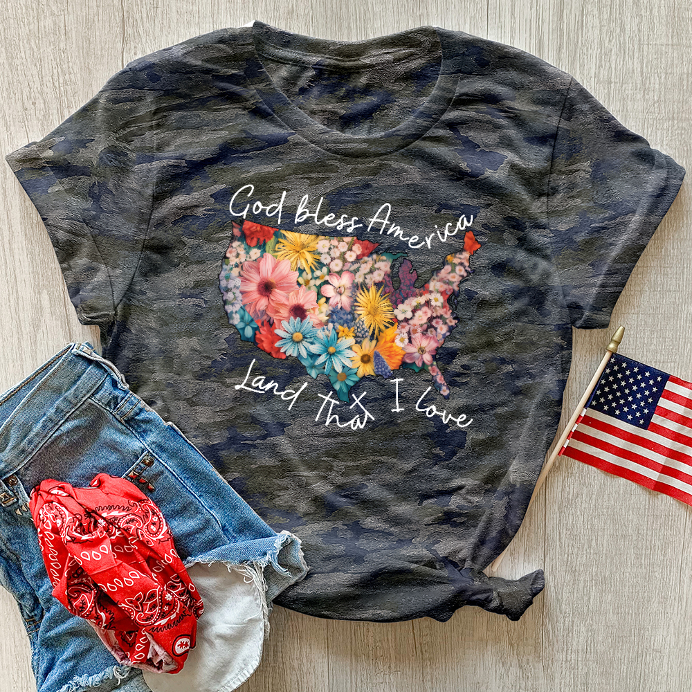Land That I Love Flower Camo Tee