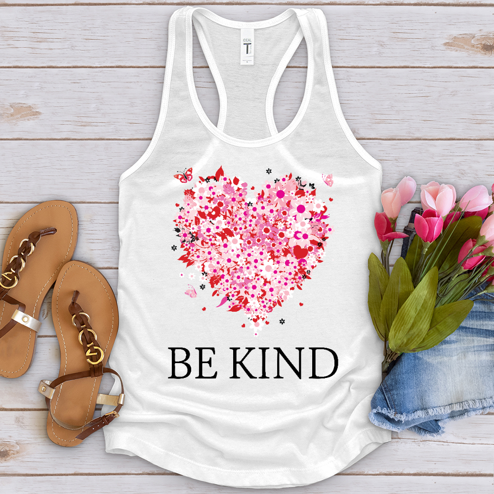 Be Kind Floral Heart Tank Top