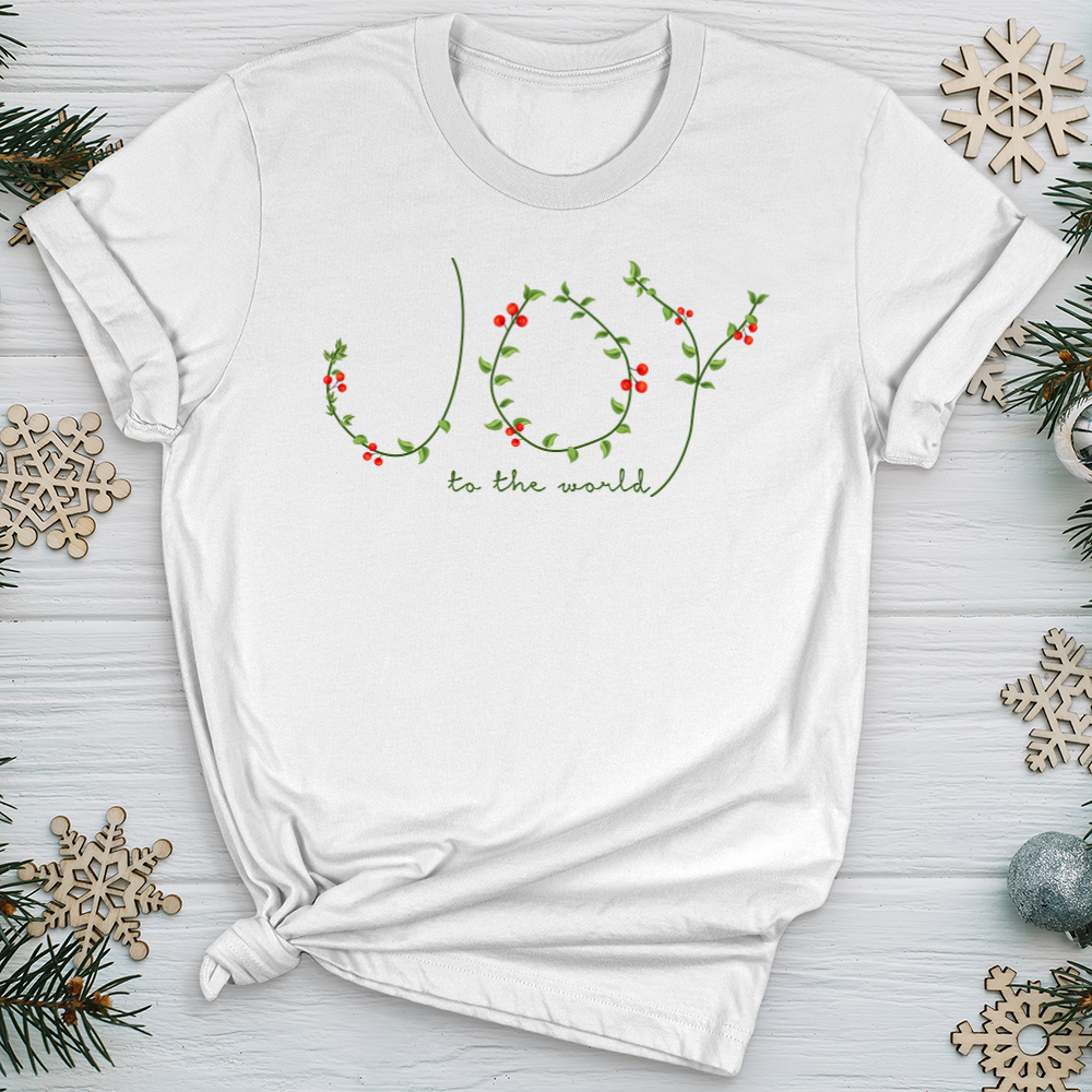 Joy To the World Wreath Letters Softstyle Tee