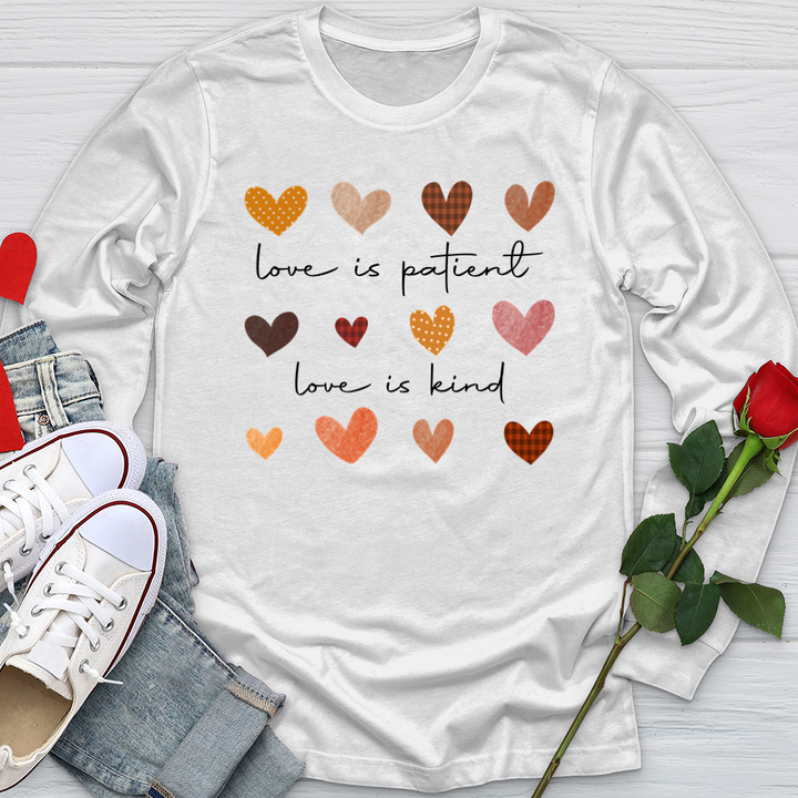 Autumn Heart Patterns Softstyle Long Sleeve