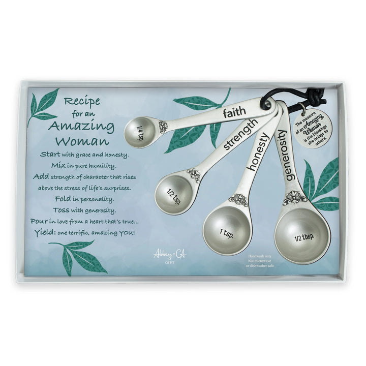 Amazing Woman Measuring Spoons – Silver Enamel Gift Set | Christian Lifestyle Collections