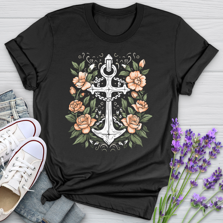 A Simple Anchor With Flower Softstyle Tee