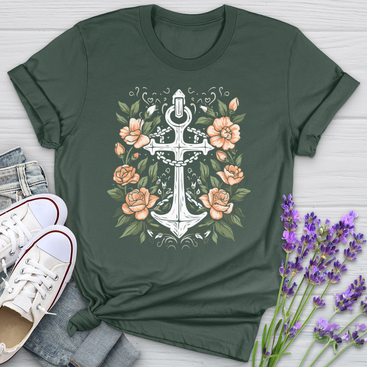 A Simple Anchor With Flower Softstyle Tee