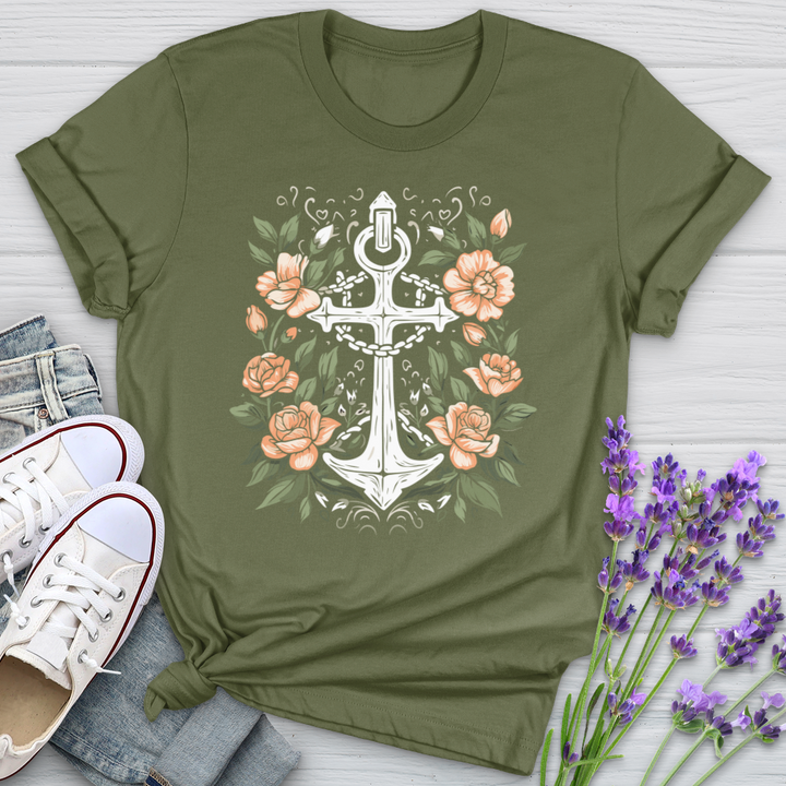 A Simple Anchor With Flower Softstyle Tee