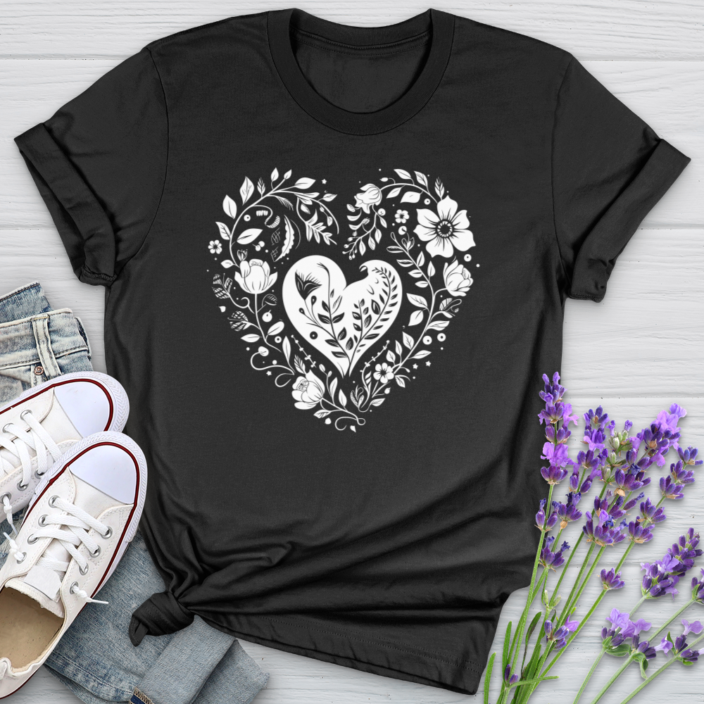 A Simple Floral Heart 01 Softstyle Tee