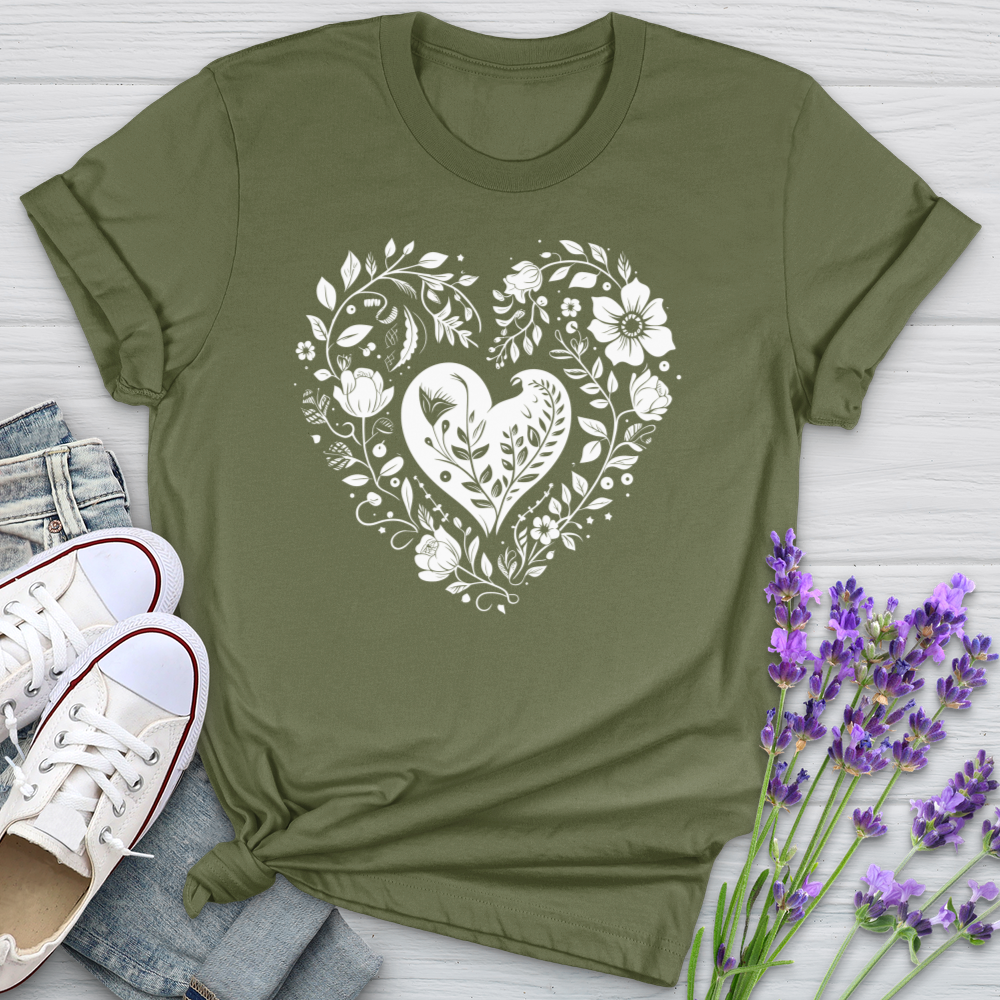 A Simple Floral Heart 01 Softstyle Tee