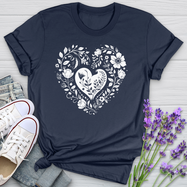 A Simple Floral Heart 01 Softstyle Tee