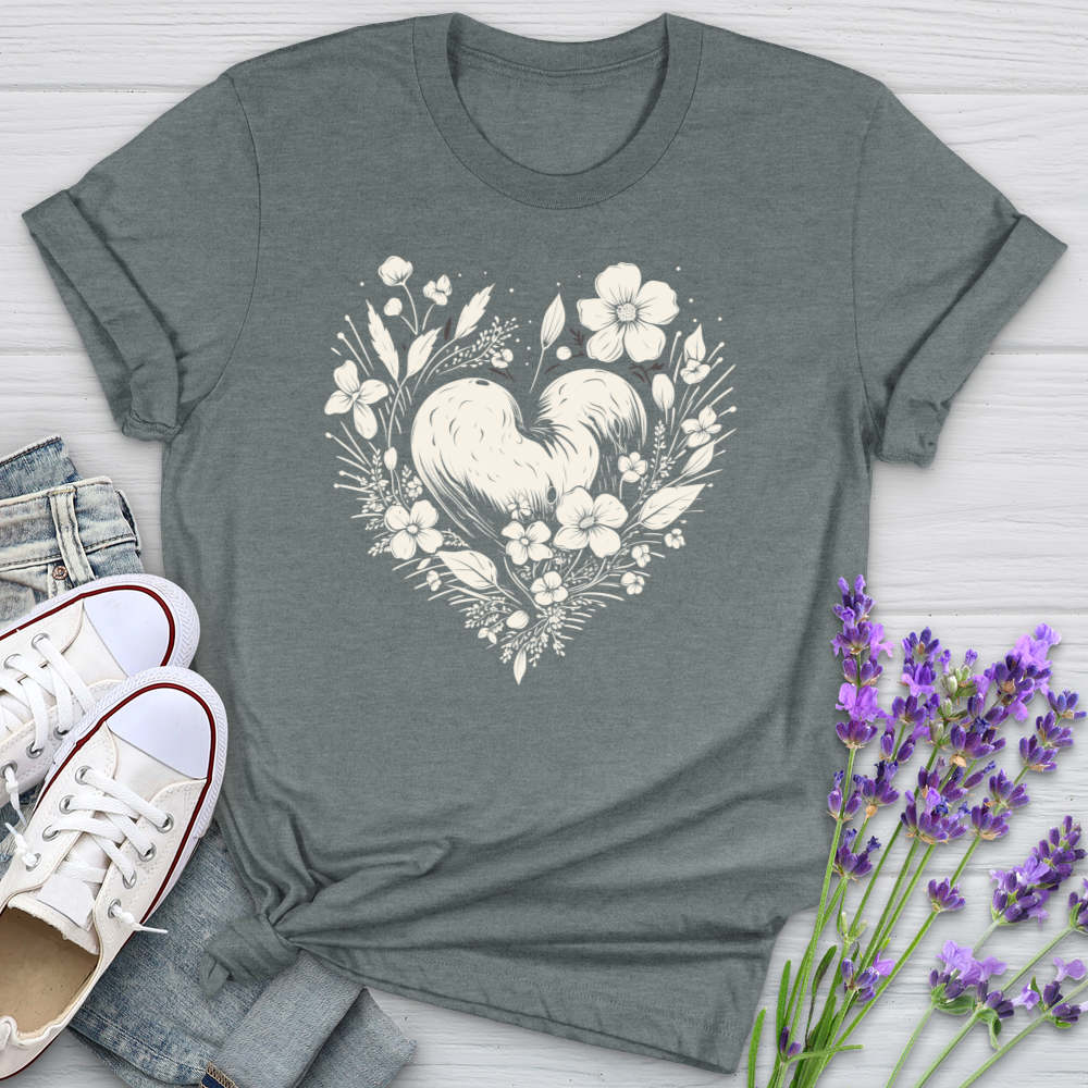 A Simple Heart With Flowers Softstyle Tee