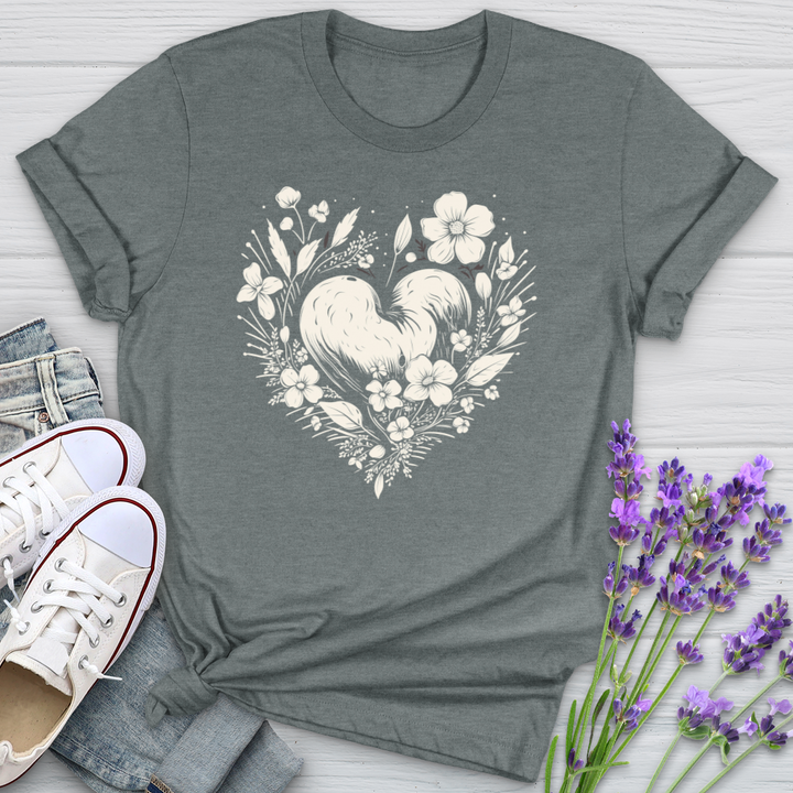 A Simple Heart With Flowers Softstyle Tee