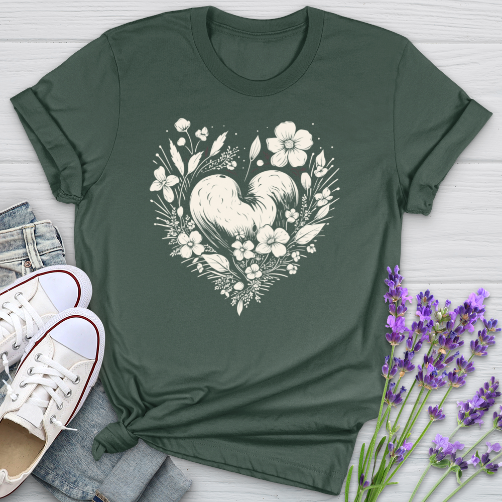 A Simple Heart With Flowers Softstyle Tee