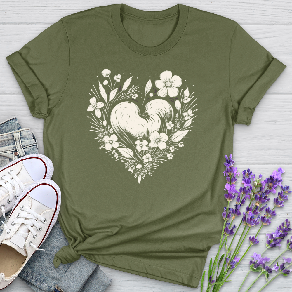 A Simple Heart With Flowers Softstyle Tee