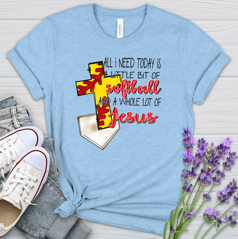 A Whole Lot of Jesus Softball Heathered Tee