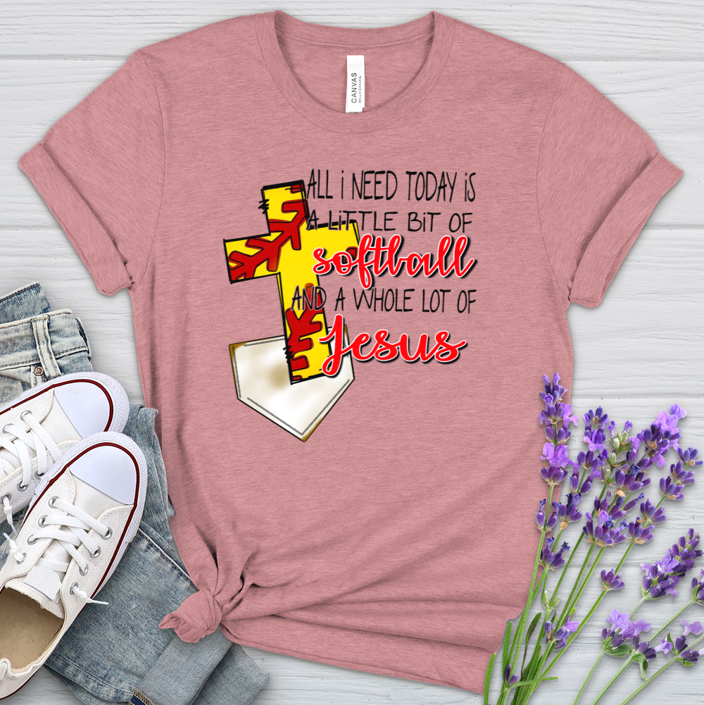 A Whole Lot of Jesus Softball Heathered Tee