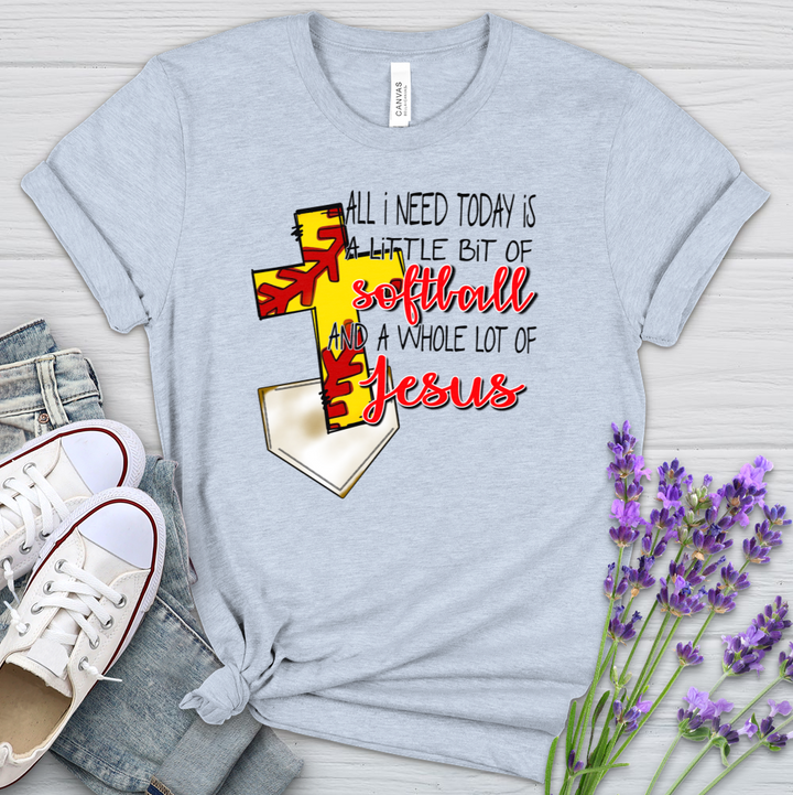 A Whole Lot of Jesus Softball Heathered Tee