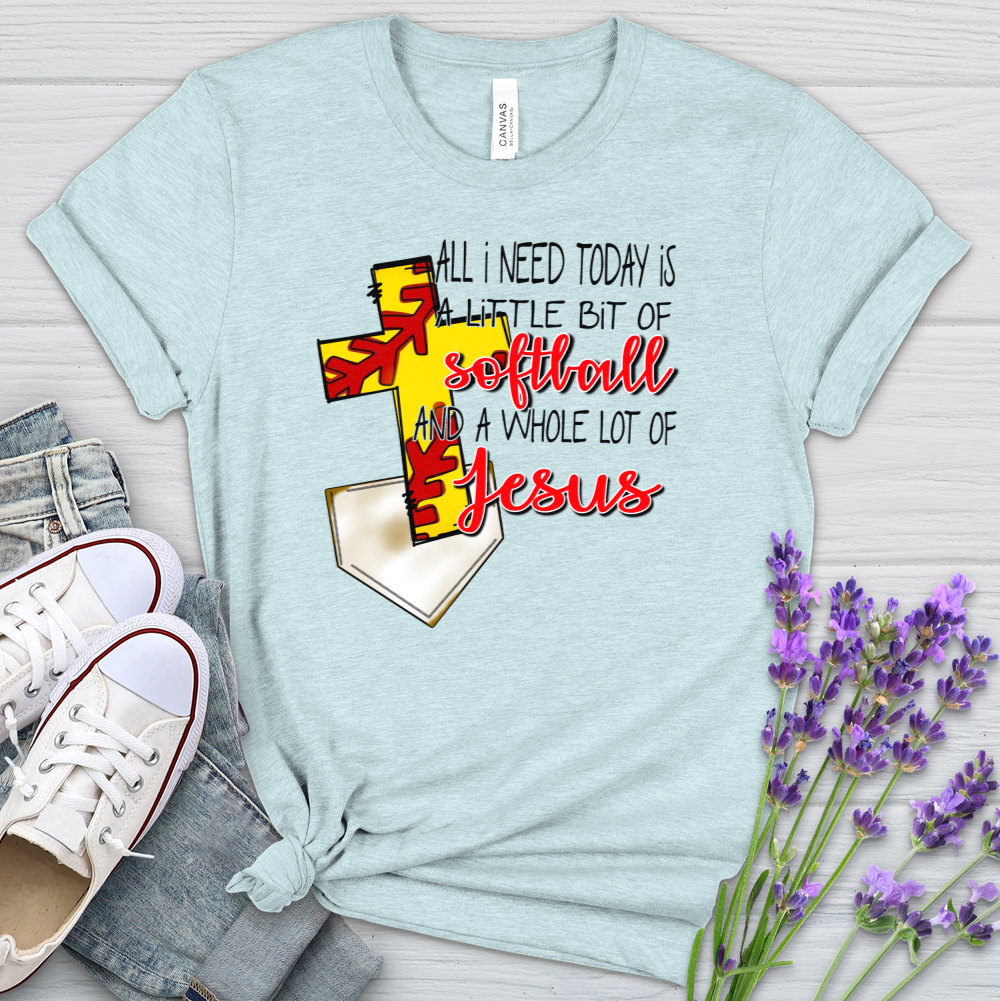 A Whole Lot of Jesus Softball Heathered Tee