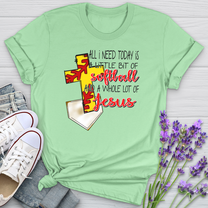 A Whole Lot of Jesus Softball Softstyle Tee