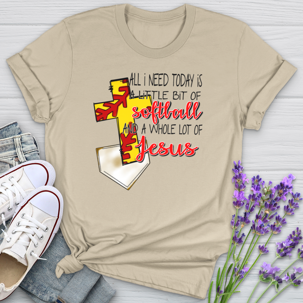 A Whole Lot of Jesus Softball Softstyle Tee