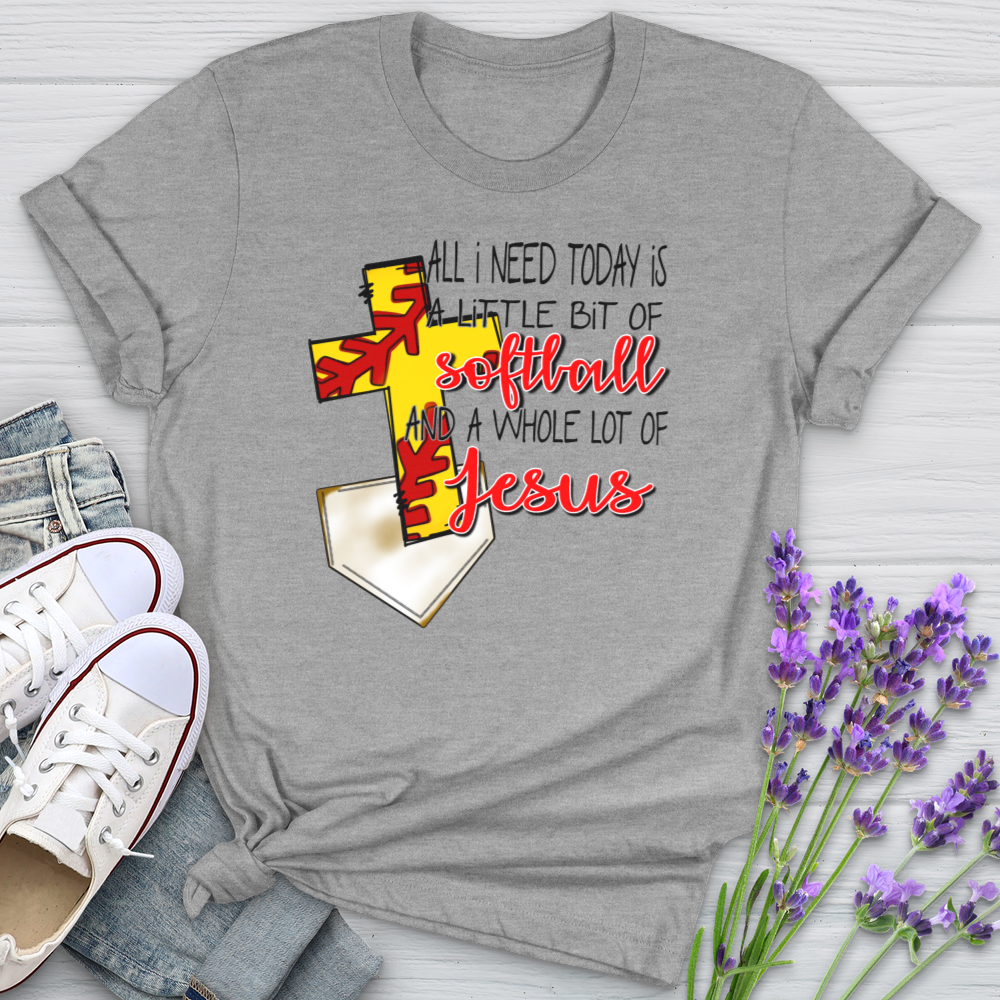 A Whole Lot of Jesus Softball Softstyle Tee