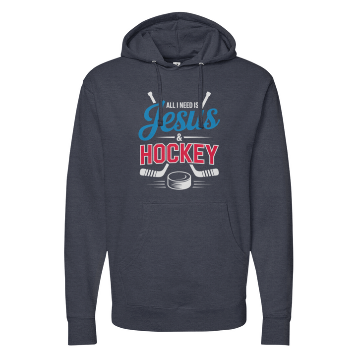All I Need Is Jesus & Hockey Midweight Hoodie