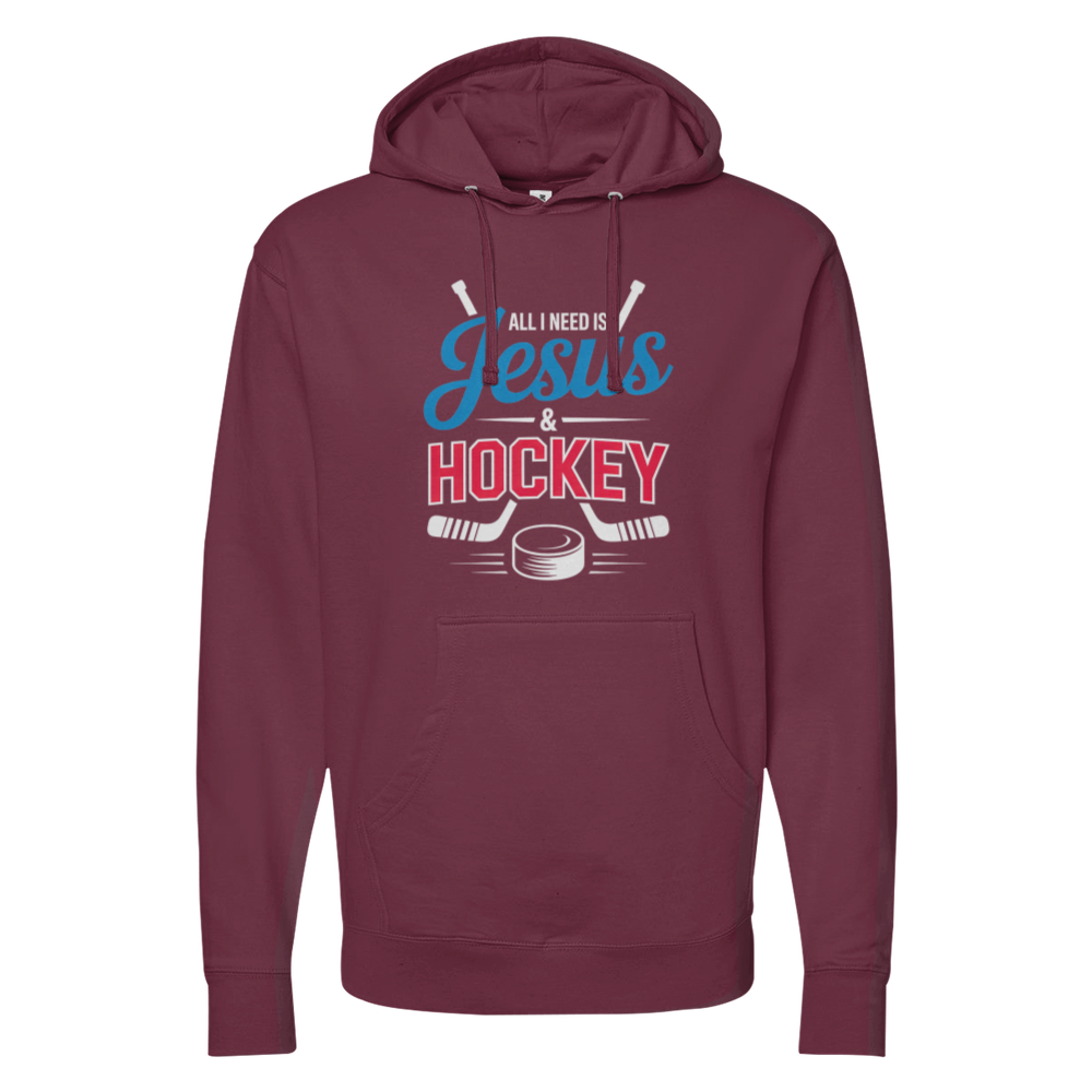 All I Need Is Jesus & Hockey Midweight Hoodie