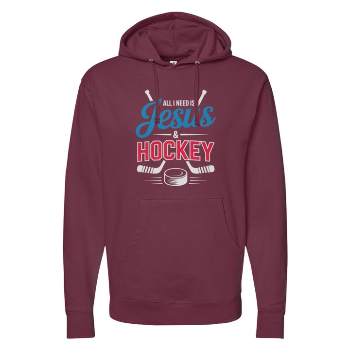 All I Need Is Jesus & Hockey Midweight Hoodie