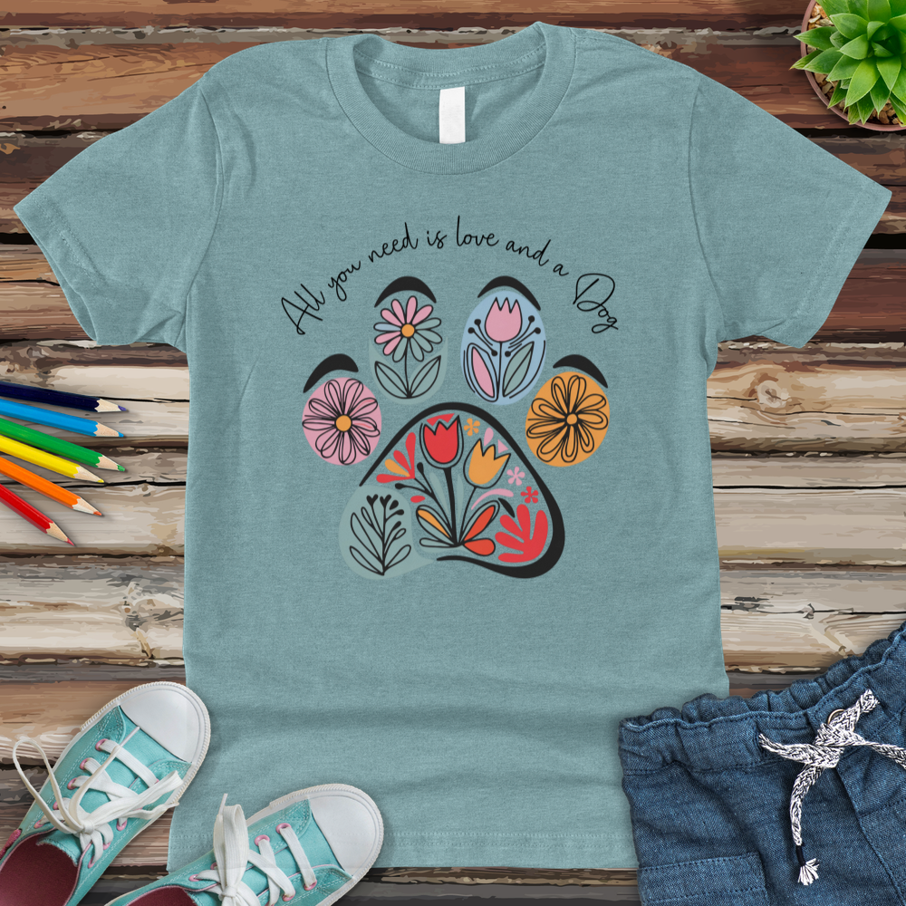 All You Need Is Love & A Dog Youth Heathered Tee