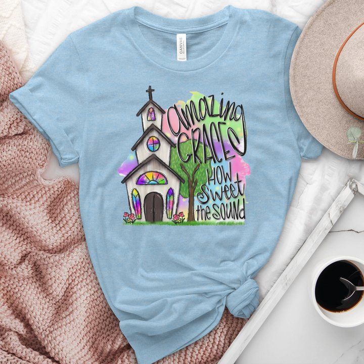 Amazing Grace Church Heathered Tee