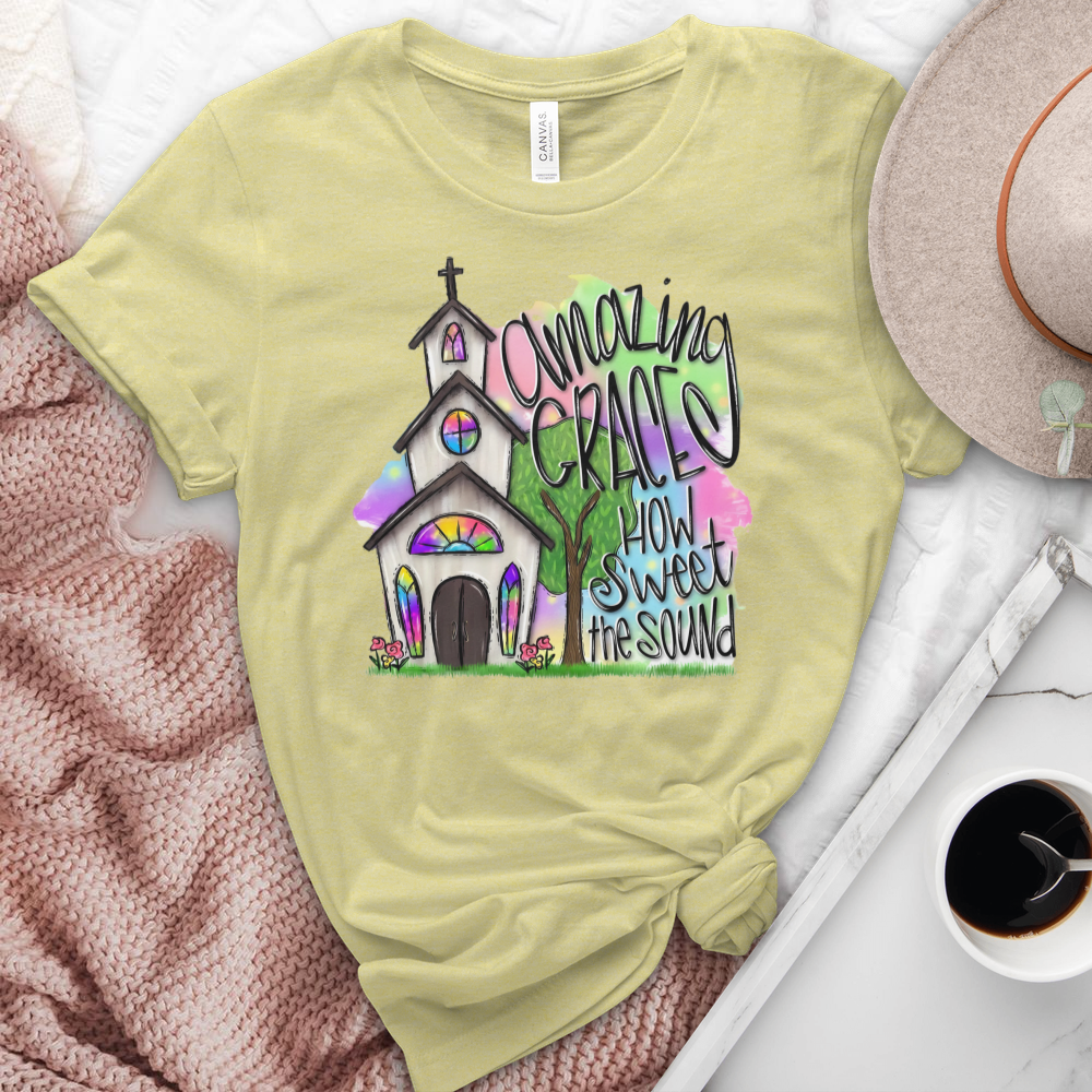 Amazing Grace Church Heathered Tee