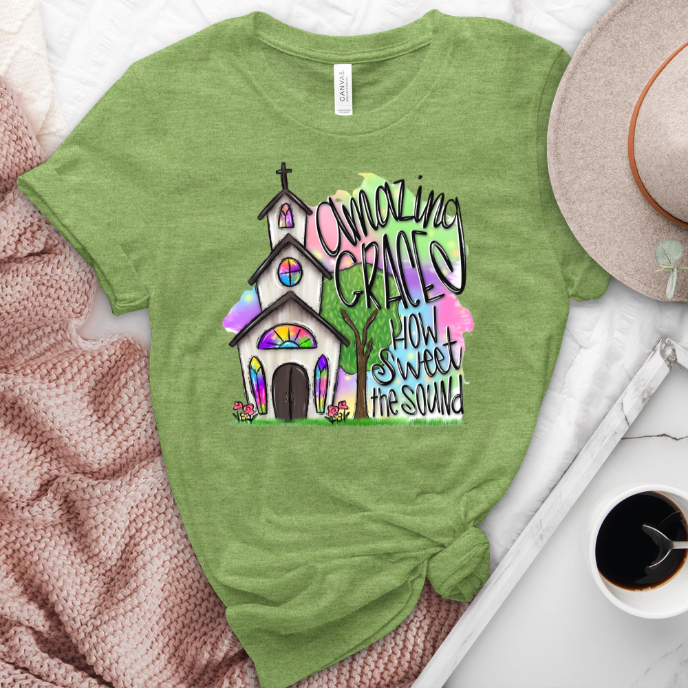 Amazing Grace Church Heathered Tee
